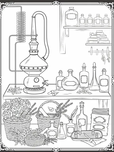 Perfumer's Workshop free online coloring page