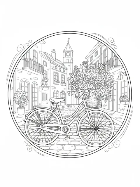 Retro Bicycle free online coloring page