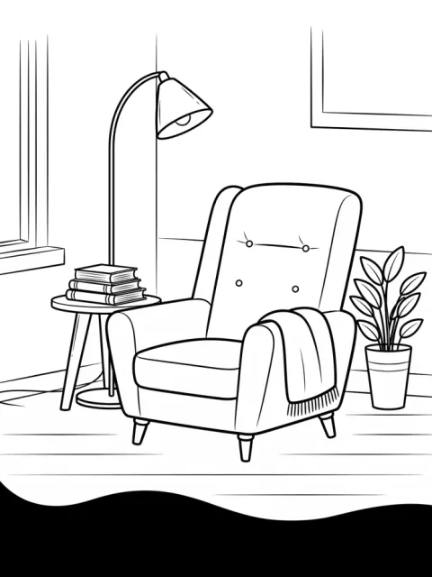 Reading Nook free online coloring page