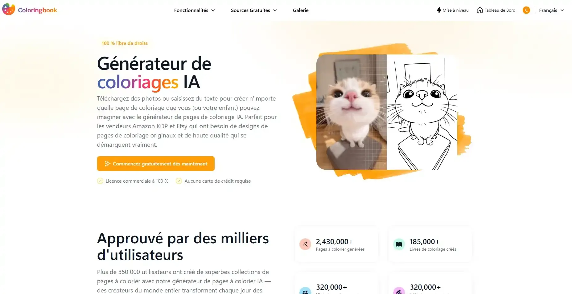 ColoringBook.ai homepage — AI coloring book maker