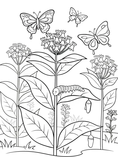 Butterfly Garden free online coloring page