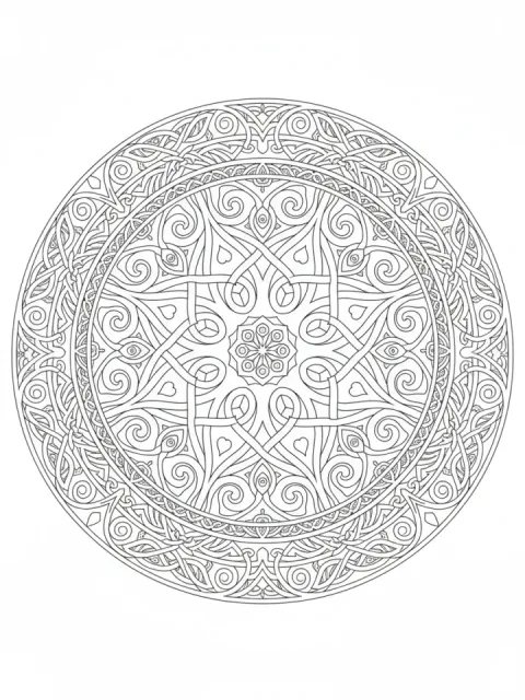 Celtic Knot Mandala free online coloring page