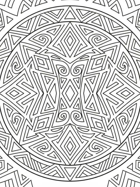 Tribal Pattern free online coloring page