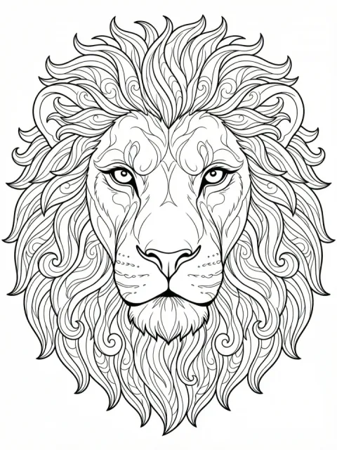 Majestic Lion Portrait free online coloring page