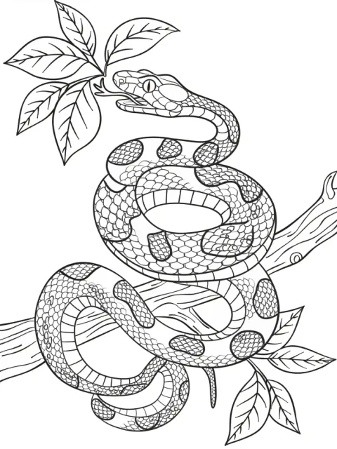 Decorative Snake free online coloring page