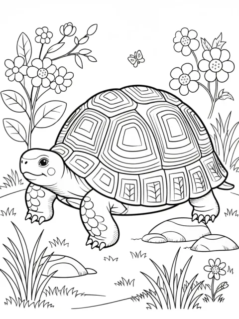 Tortoise free online coloring page
