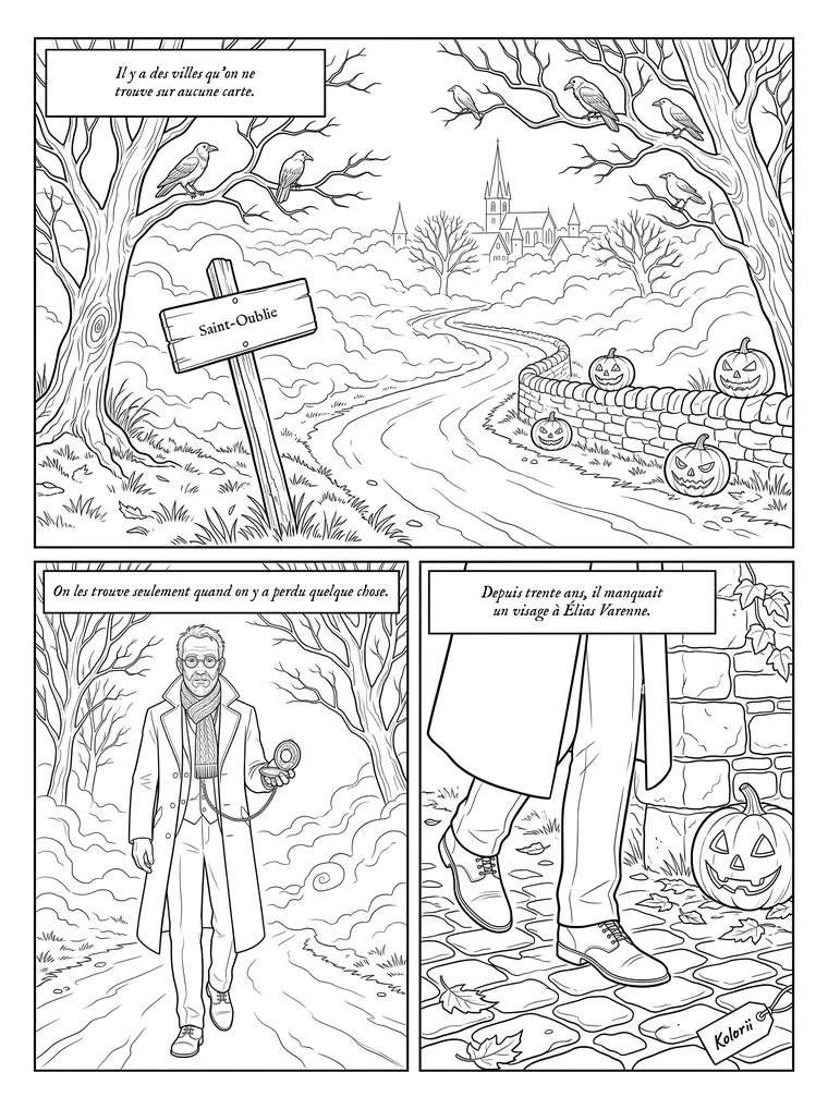 Planche 1 : la route vers Saint-Oublie.