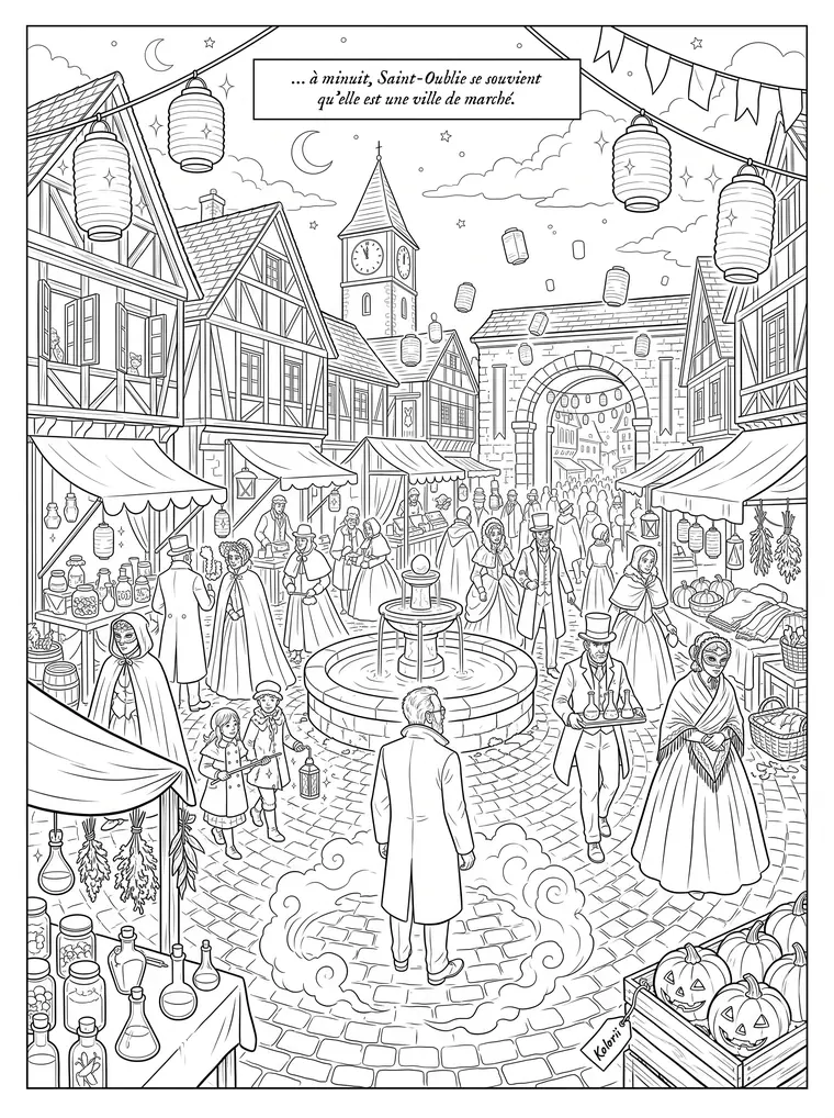 Planche 3 : à minuit, le marché apparaît.