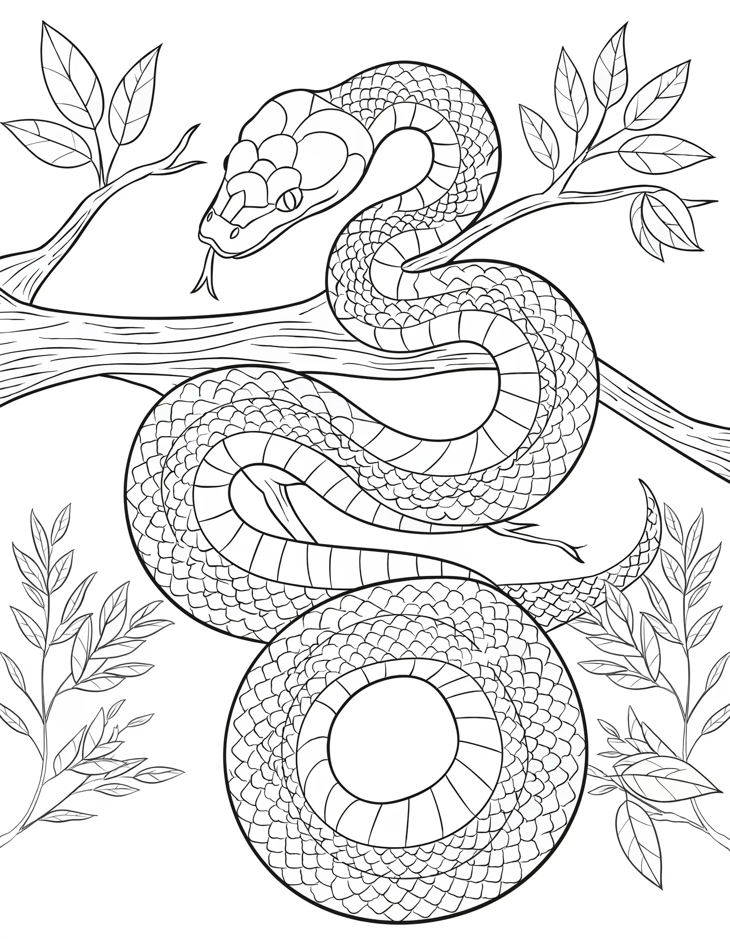 Serpent Python Royal - Coloriage animal à imprimer gratuitement