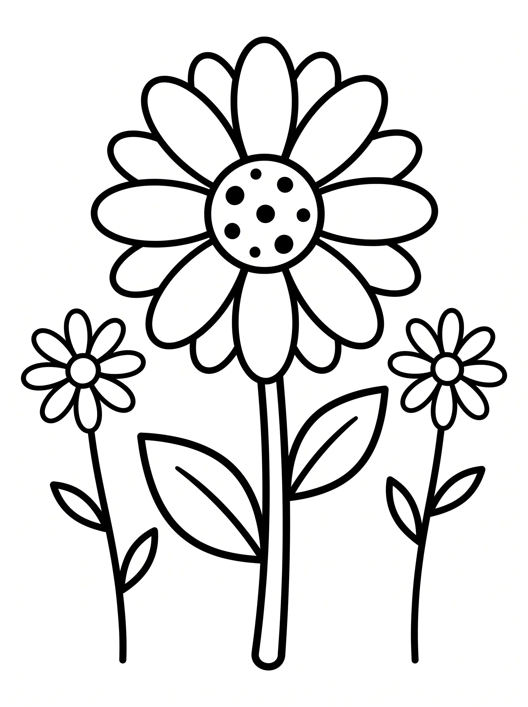 Grande Marguerite Facile — Coloriage fleur à imprimer gratuitement