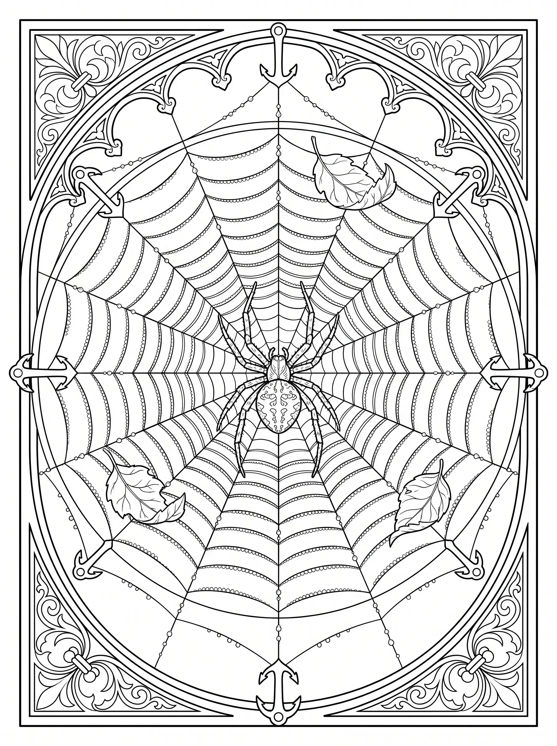 Toile d'Araignée, Coloriage Halloween à imprimer gratuitement