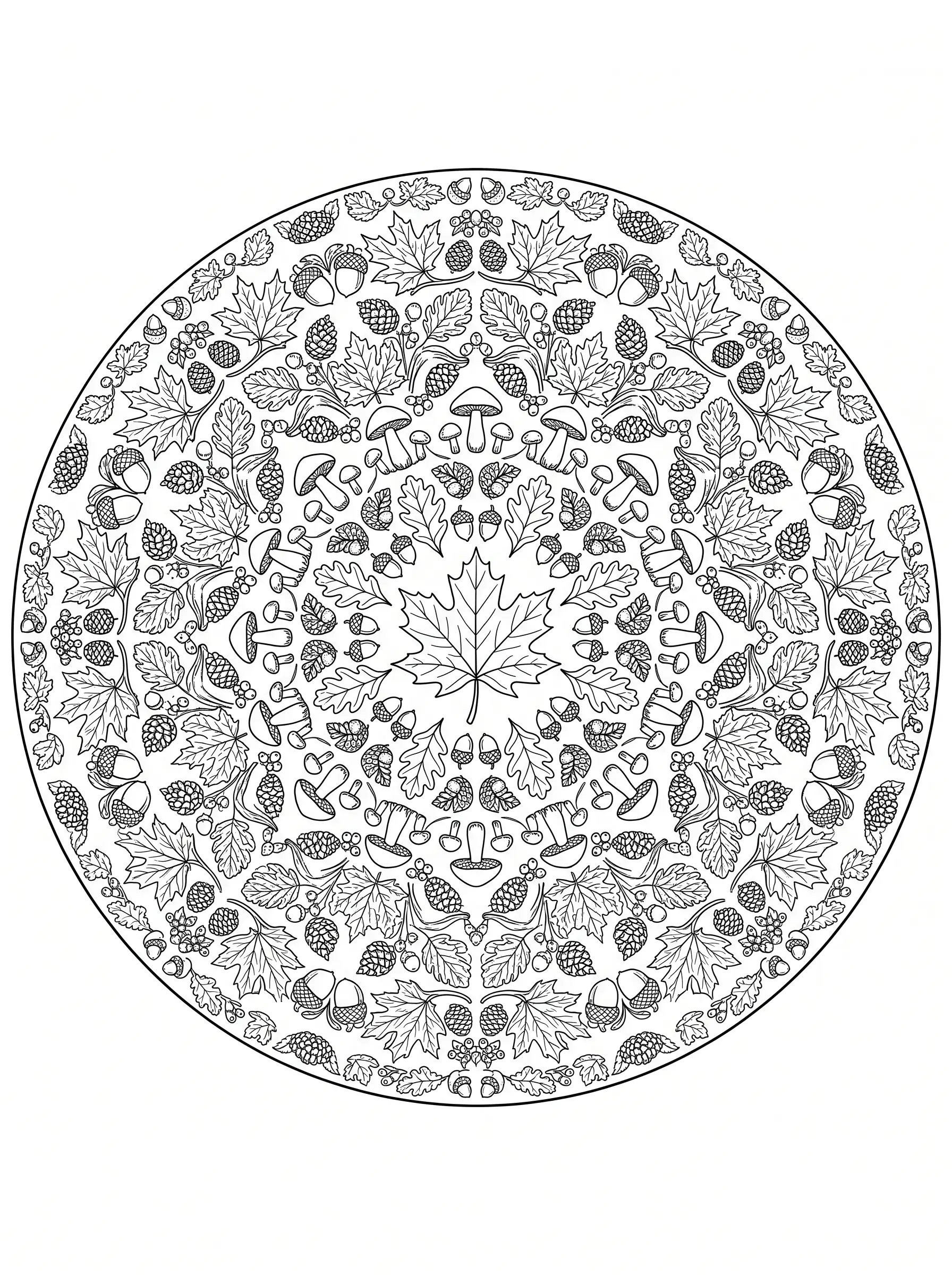 Mandala d'Automne - Coloriage mandala à imprimer gratuitement