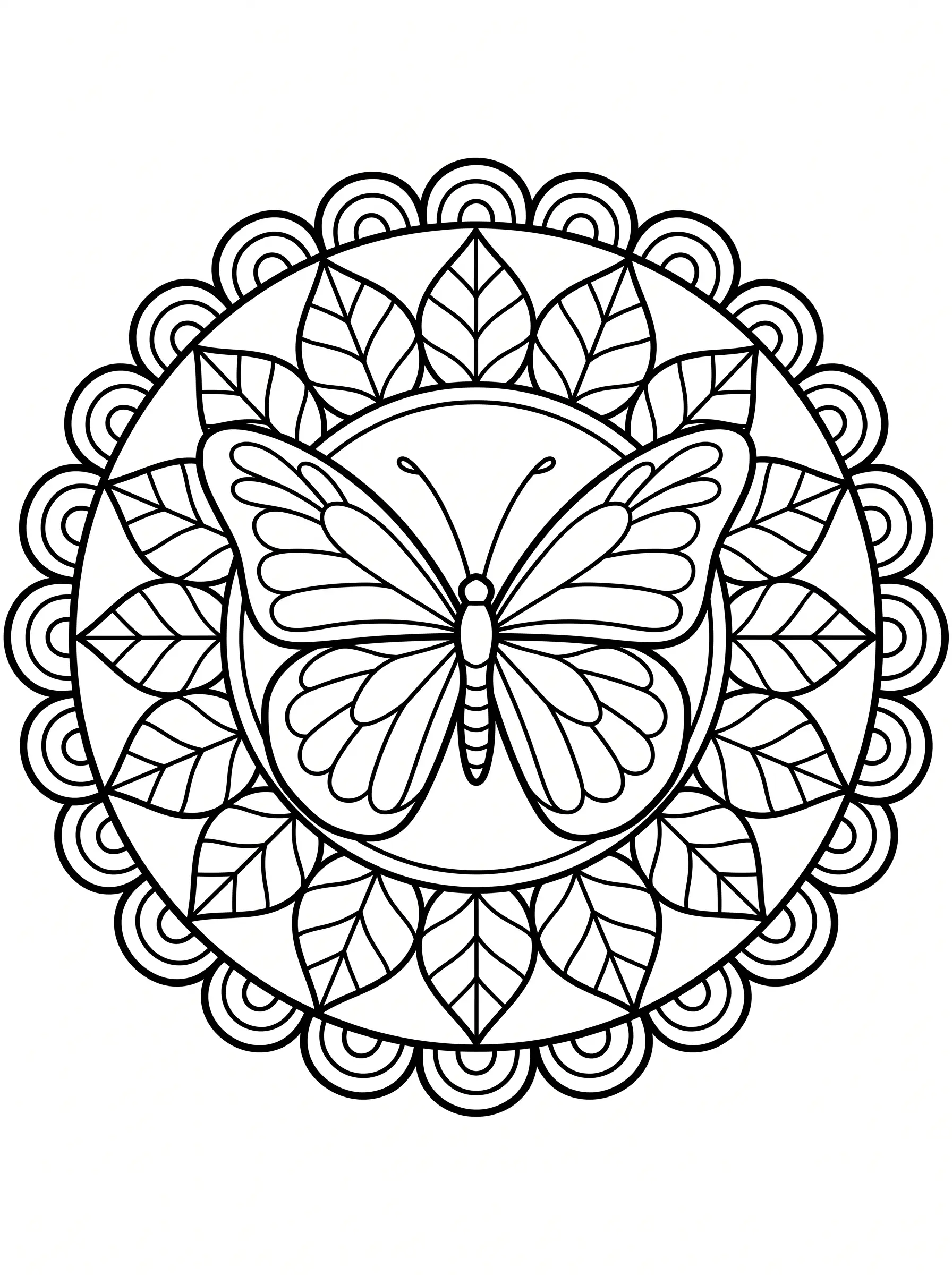 Mandala Papillon Facile - Coloriage mandala à imprimer gratuitement