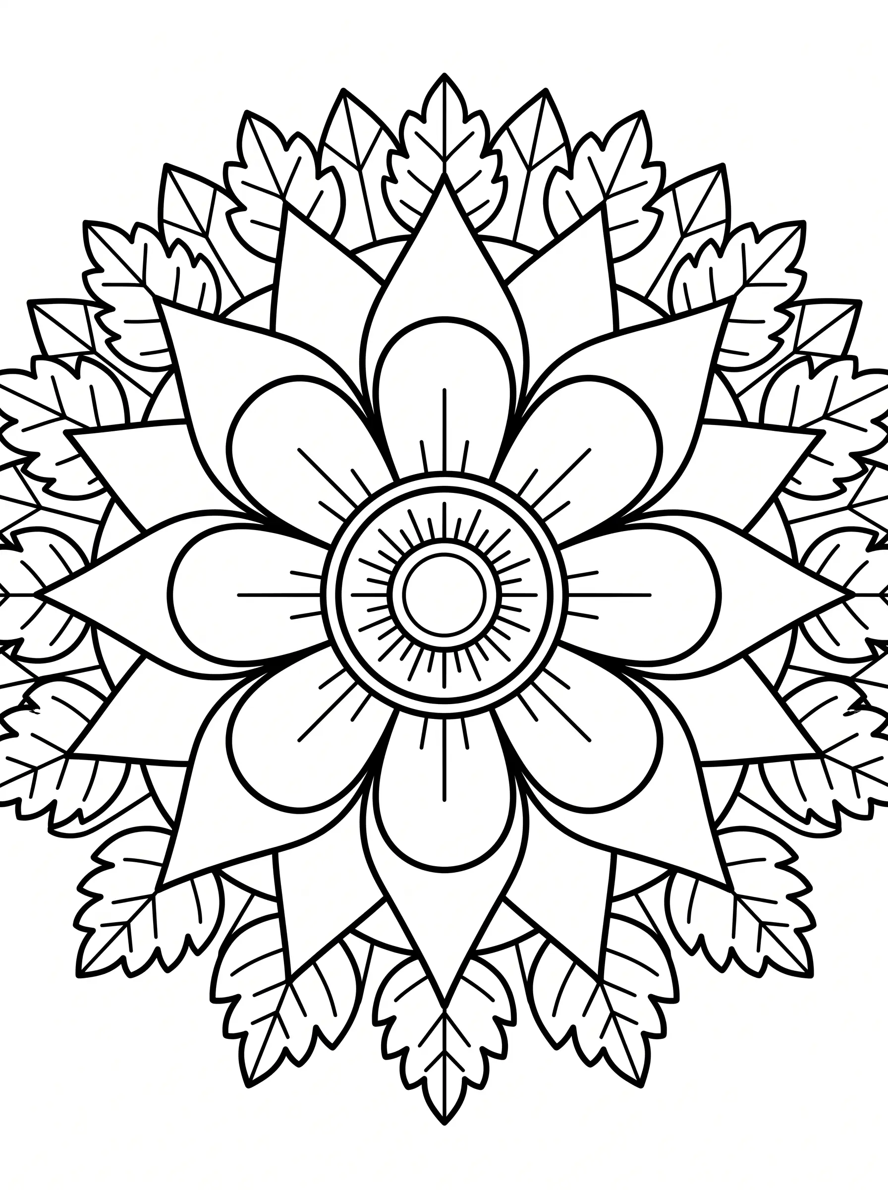 Mandala Fleur Facile - Coloriage mandala à imprimer gratuitement