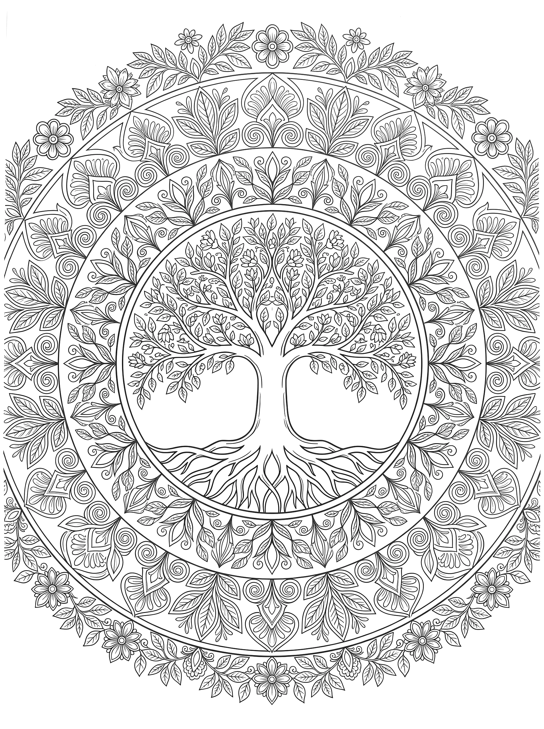Mandala Arbre de Vie - Coloriage mandala à imprimer gratuitement