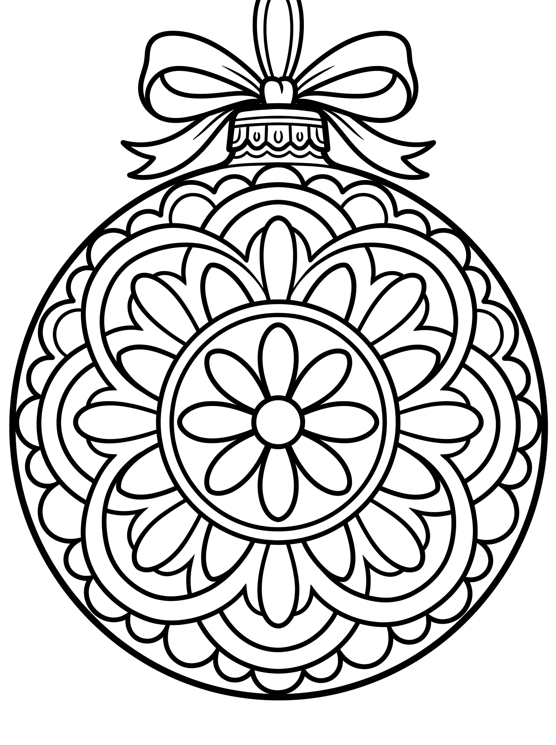 Mandala Boule de Noël, coloriage de Noël adulte à imprimer gratuitement