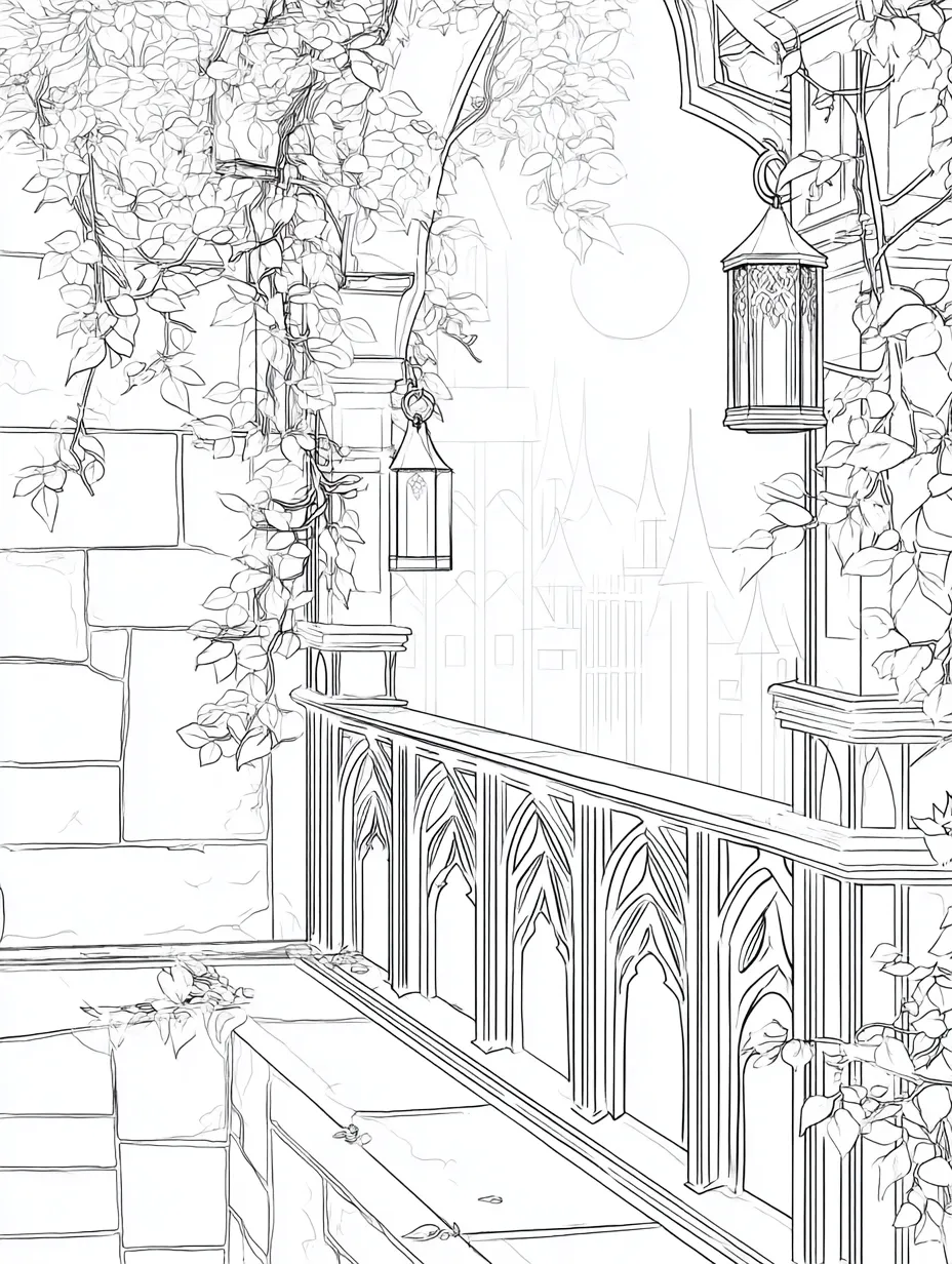 Coloriage adulte passage secret mystérieux Halloween aventure PDF