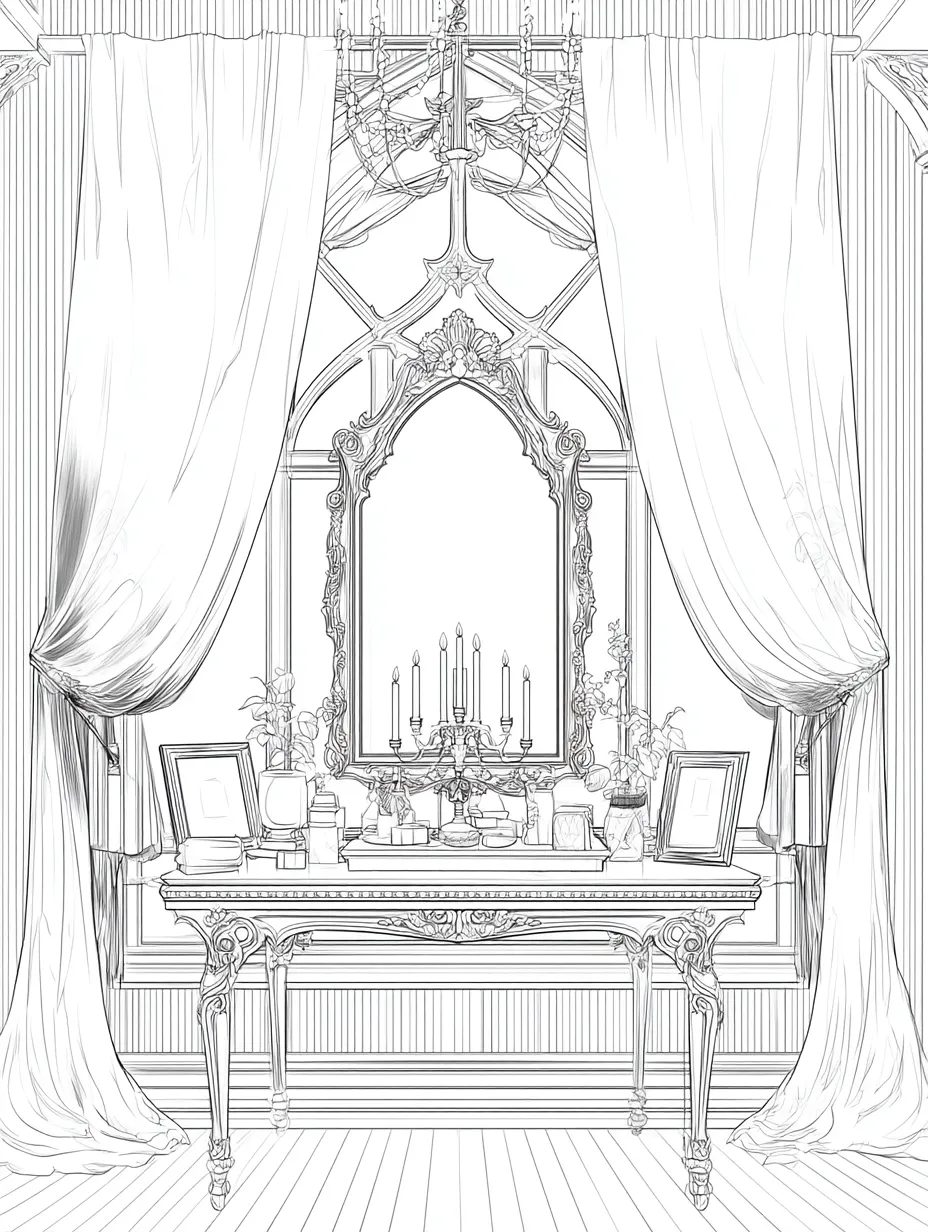 Coloriage adulte gratuit table souvenirs Halloween tradition familiale PDF