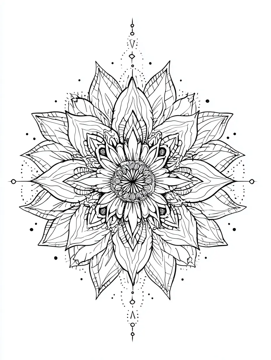 Coloriage adulte gratuit mandala floral harmonieux facile à imprimer PDF