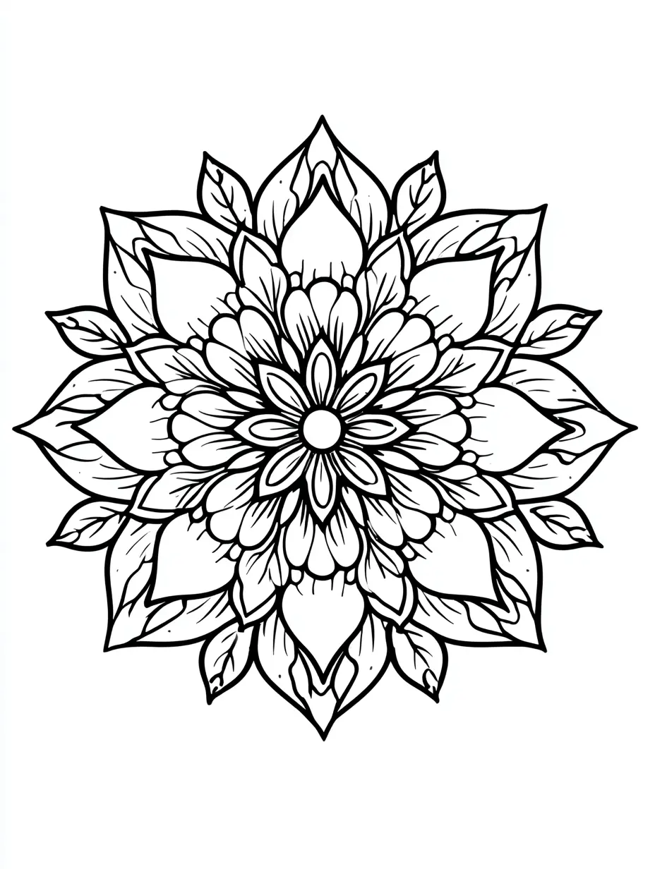 Coloriage adulte mandala floral harmonique méditatif PDF gratuit