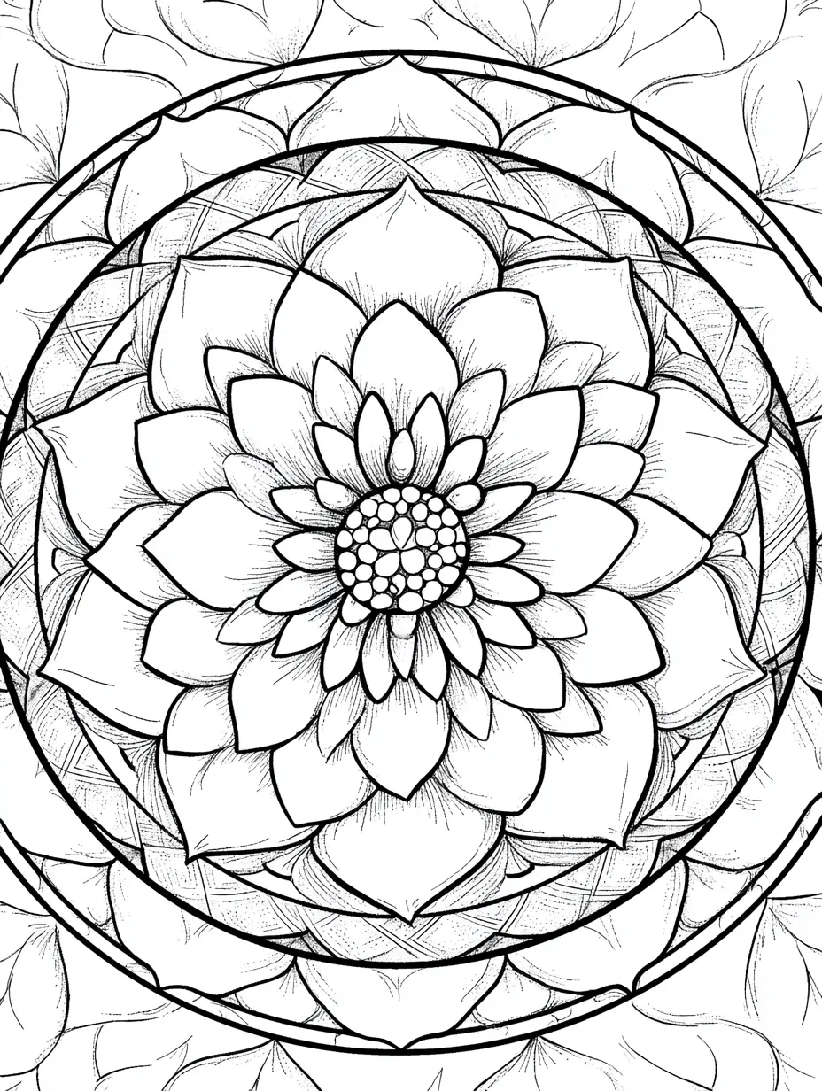 Coloriage adulte expert mandala lotus détaillé complexe PDF gratuit