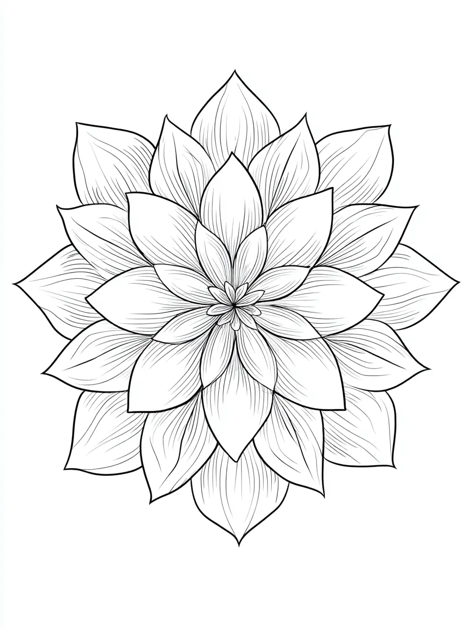 Coloriage adulte gratuit mandala lotus simple facile à imprimer PDF