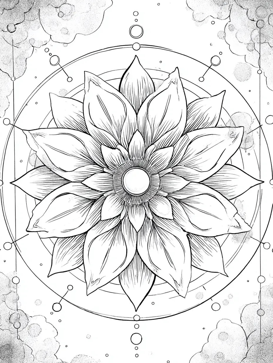Coloriage adulte expert mandala lotus spirituel méditatif PDF gratuit