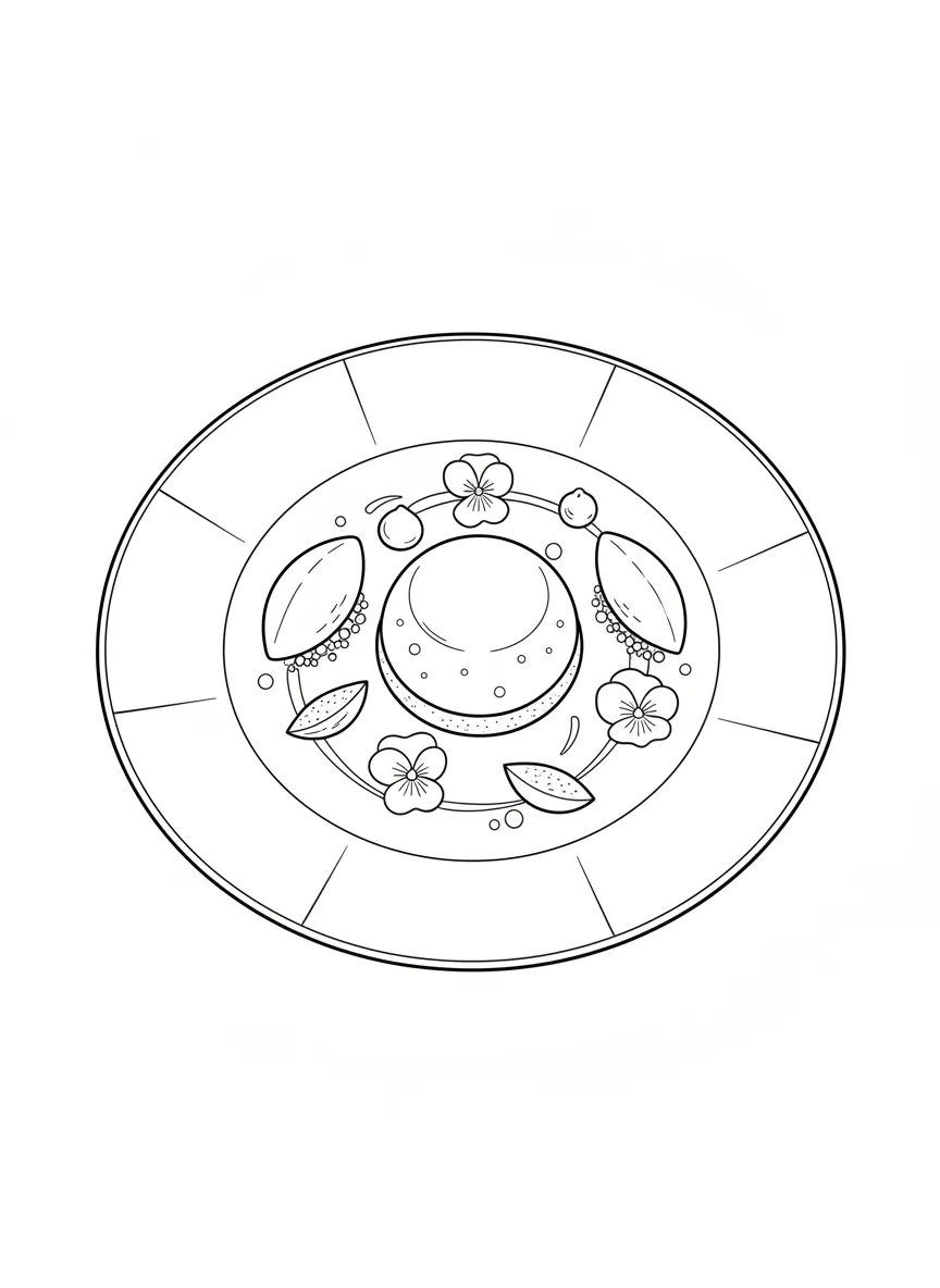 Coloriage adulte facile dessert gastronomique minimaliste moderne zen PDF