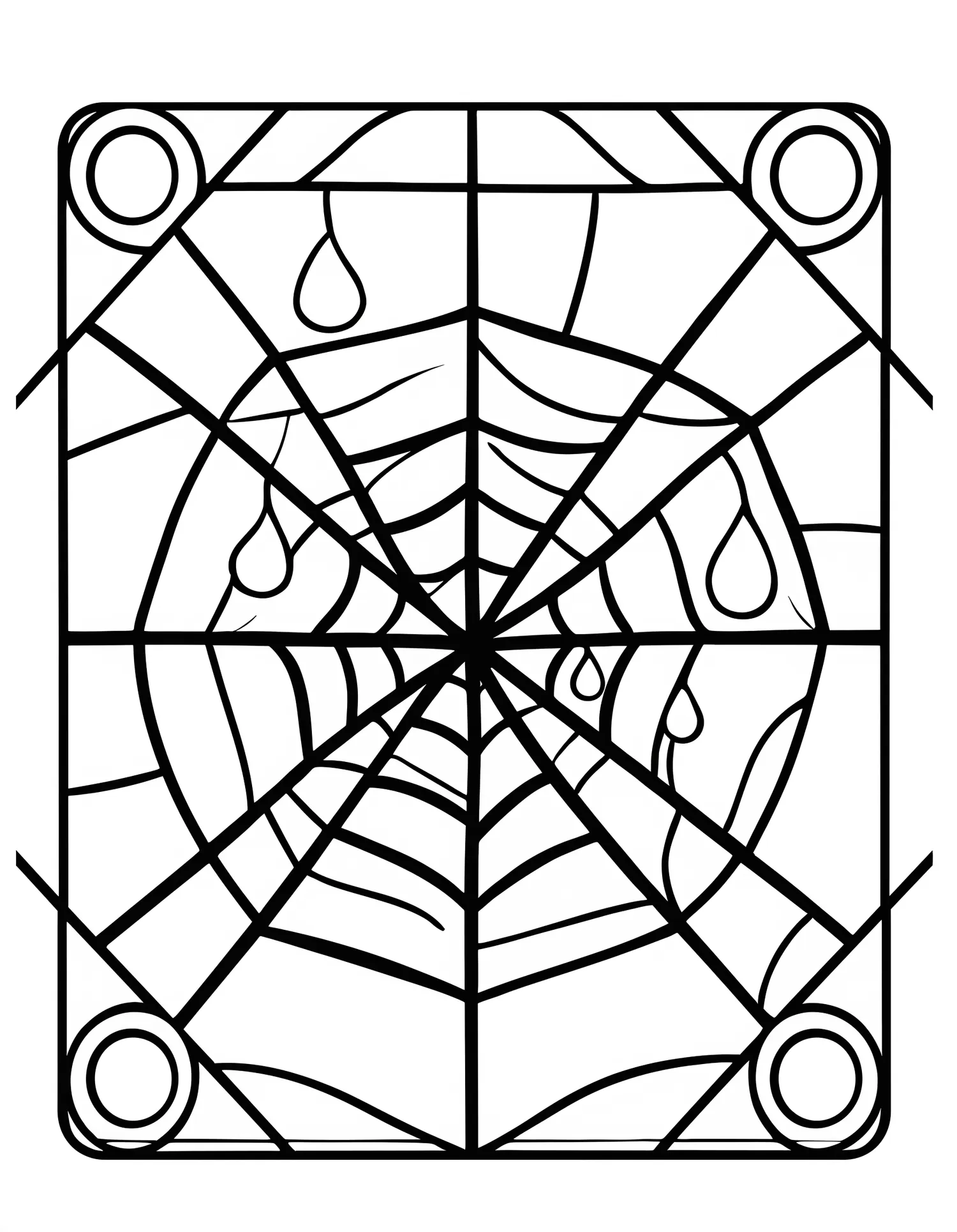 Coloriage adulte facile toile araignée diamant vitrail géométrique PDF
