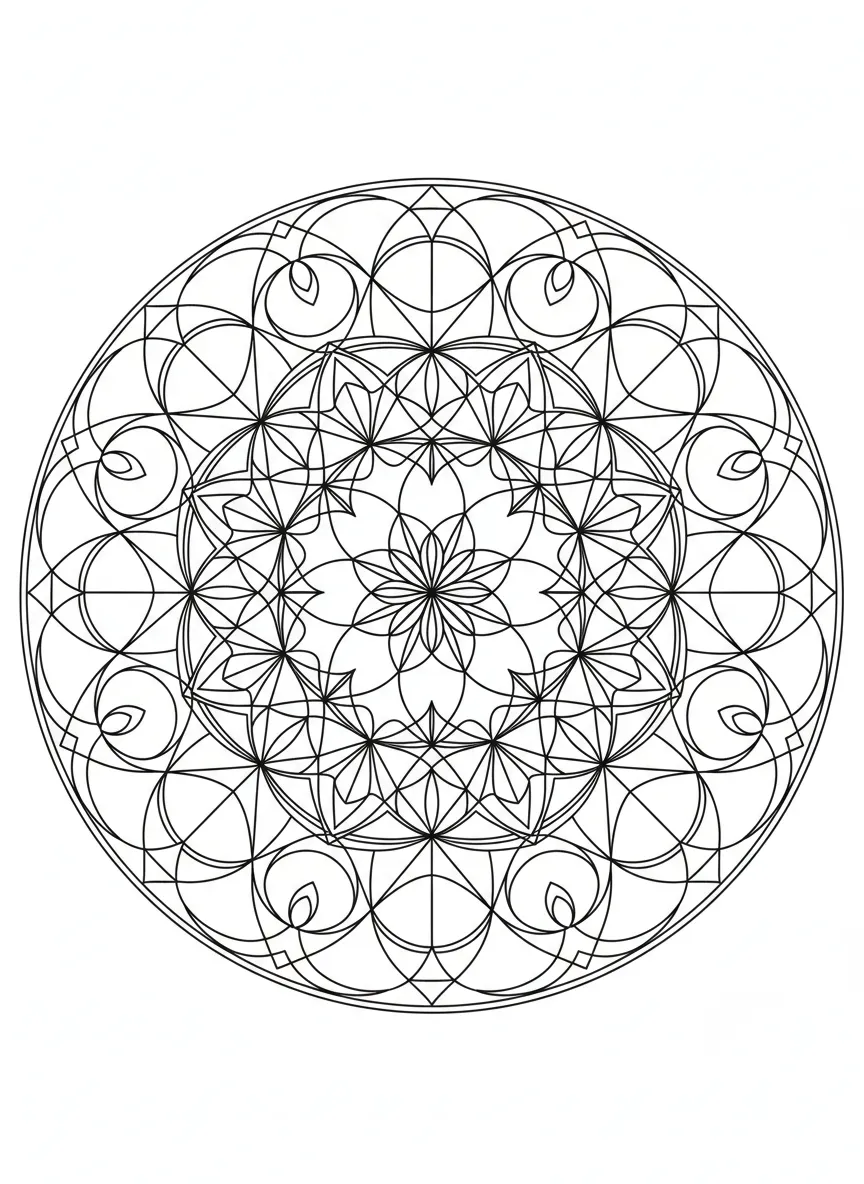 Coloriage adulte anti-stress géométrie sacrée mandala méditation expert zen PDF