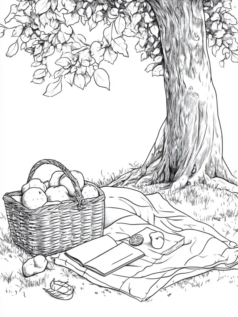 coloriage-magique-pour-adulte-pique-nique-nature