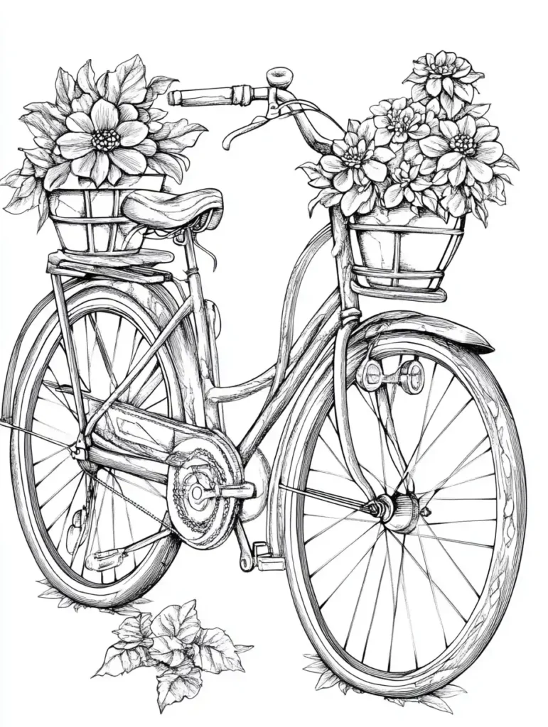 coloriage-magique-pour-adulte-velo-fleuri