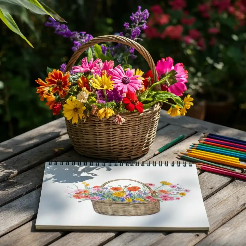 coloriage-pour-adulte-a-imprimer-panier-fleurs
