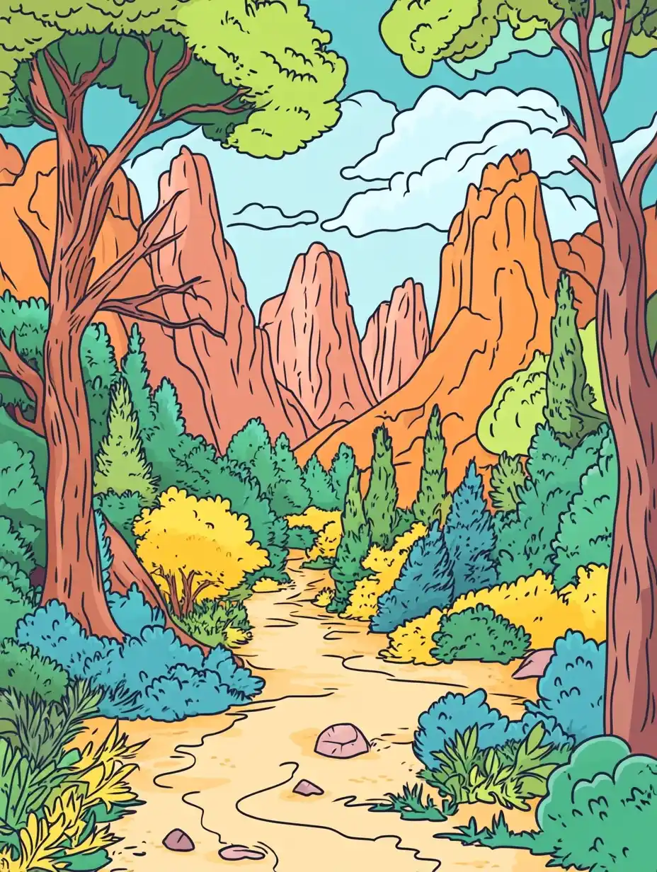 coloriage adulte paysage