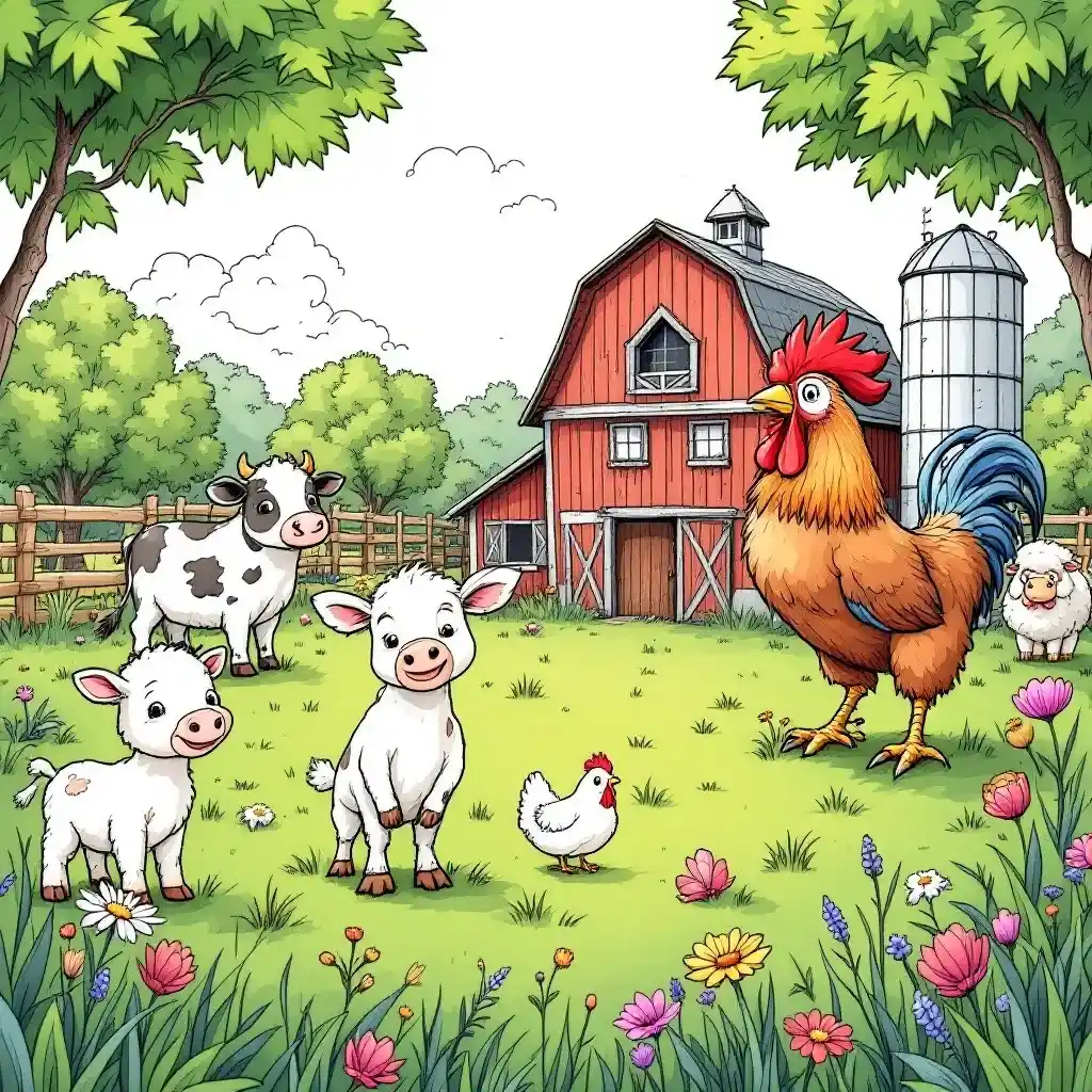 animaux de la ferme coloriage