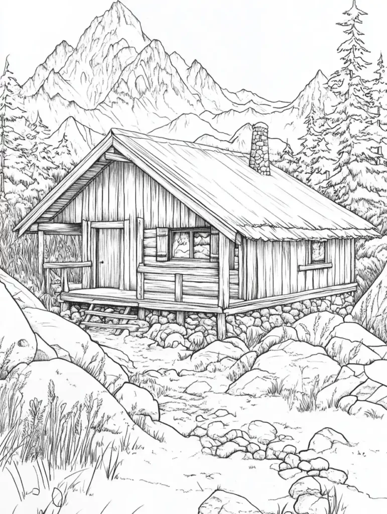 coloriage pour adulte paysage