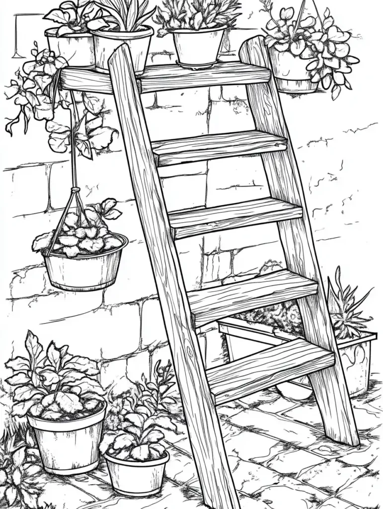 coloriage-pour-adultes-plantes-en-pot-jardin