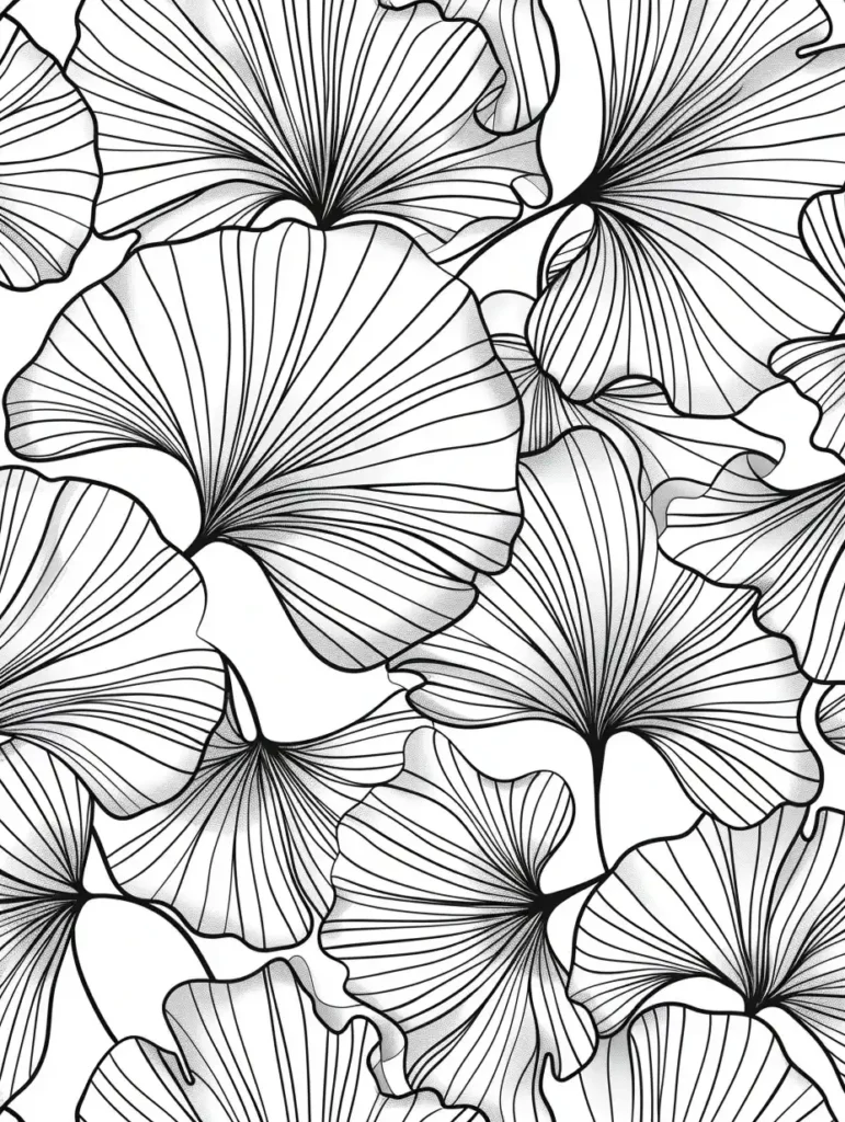 Coloriage anti stress adulte avec des motifs de feuilles élégantes